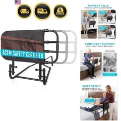 EZ Adjust Bed Rail, Adjustable Senior Bedrail and Safety Assist Railing for E…