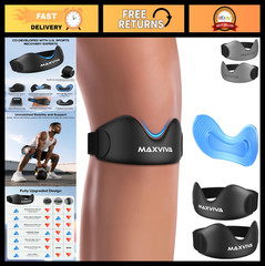 Knee Brace Support Strap 2 Pack for Men & Women, Patella Band for Sports & Pain
