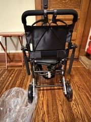 Upgraded Transport Wheelchair, Telescopic Handle, Inflatable Seat, light weight
