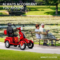 1000W 4-Wheel Heavy Duty Seniors Mobility Scooter 500lb 33 Miles 60V 20Ah 15 mph