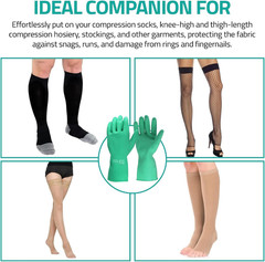 Donning Gloves for Compression Stockings – Gloves Universal Fit with Raised Ridg