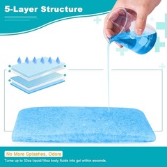 90 Count Absorbent Commode Pads for Bedside Commode Bucket, Commode Liners