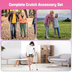 supregear Crutch Pads, Padding for Walking Arm Crutches, Hand Grips and Black