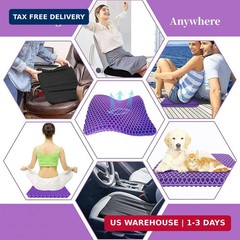 Ergonomic Gel Seat Cushion for Back and Tailbone Pain Relief – Breathable Design