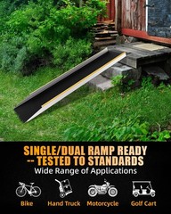 Aluminum Shed Ramp 60in Load Capacity 600 lbs for Motorcycle Bicycle Scooter