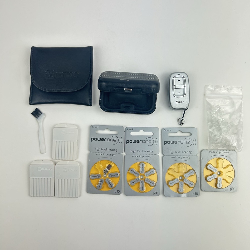 Widex RC-DEX Remote, Wax Guard Filters, P10 Batteries, Case, For Hearing Aids
