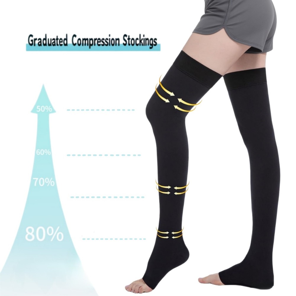 Compression 20-30mmhg Thigh High Relief Stockings Footless Supports Sock Therapy
