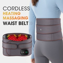 Electric Dual Infrared Light Heat Back Massager Waist Brace Lumbar Support Belt