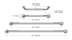HEALTHCRAFT 3-Pack Commercial Grab Bar Bundle 18″/36″/42″, ADA – Knurled | Kn…