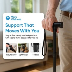 Mars Wellness Folding Cane – Adjustable Walking Cane for Women & Men