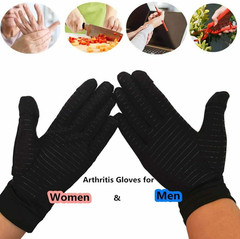 2 Pairs Copper Compression Gloves Finger Support Anti Arthritis Hand Pain Relief