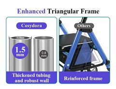 Cosydora Rollator Walker For Seniors w/ Seat Ultra Lightweight Heavy Duty 350lbs