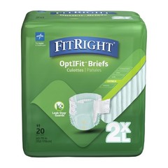 FitRight Adult Diapers, Extra+ Heavy Absorbency, 2XL Waist Size 60in-70in, 80…