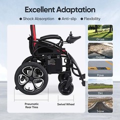 Foldable Electric Wheelchair All Terrain Heavy Duty Electric Wheelchairs Audlts
