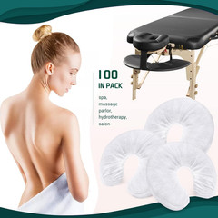 100PCS Disposable Fitted Face Cradle Covers, Non-Woven Ultra Soft Massage Face C