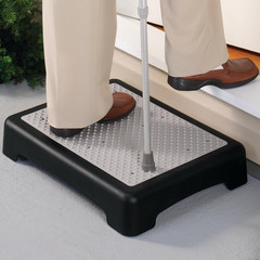 Mobility Platform Step Non Slip Indoor Outdoor Grooved Surface 19 1/4 Inch