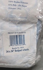 Dignity Washable Quilted BedPad Protector 34″ x 36″ Cotton Birdseye #34080 NEW