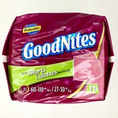 1 Pack Goodnites Sleep Shorts Pink L-XL Plastic Backed Diaper Pull Up Vintage