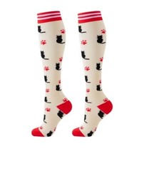 5 Pairs Compression Socks – Cat Design for Nurses, Sports & Everyday