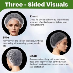 100 Pcs Polypropylene Bouffant Caps,21″/24″ Disposable NonWoven Hair Nets,Non…