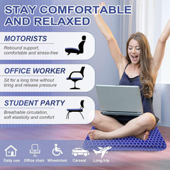 Gel Seat Cushion, Super Large (19X18X1.6Inch) Gel Cushion Chair Pads with Non-Sl