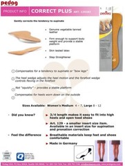 Pedag Correct Plus 129347 orthotic insole, helps with over supination alignment