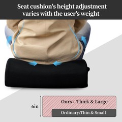 MABOZOO Extra Thick Chair Cushions,Office Booster Seat 18*16*6, Black