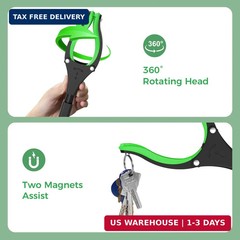51″ Heavy Duty Grabber Reacher Tool, Black & Green | For Seniors/Disabled/After