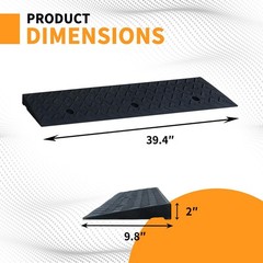 Rubber Curb Ramps for Sidewalks – 2″ Rise Threshold Ramp for Driveway & Wheelcha