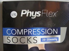PhysFlex Men or Women Knee-H Compression Socks Black Size L/XL