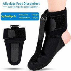 2pk Adjustable Night Splint Sock for Plantar Fasciitis, Foot/Ankle, Black