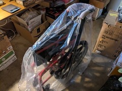 Aluminum Light Weight Medium Adult Wheelchair Foldable Red Black