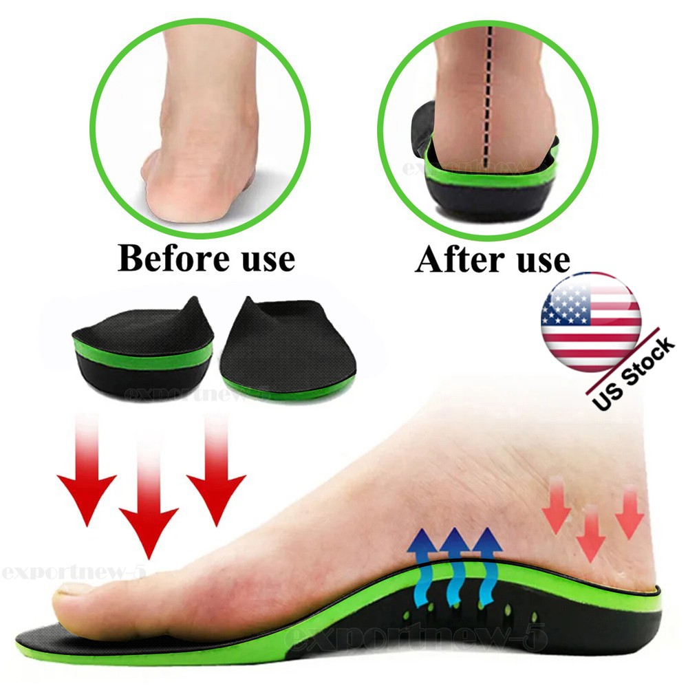 Orthotic Shoe Insoles High Arch Support Flat Feet Inserts for Plantar Fasciitis