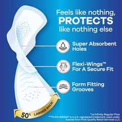 Always Infinity Feminine Pads for Women, Flexfoam with Wings, Size 4