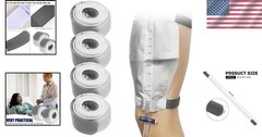 Catheter Leg Bag Straps 26” x 1” NonSlip Adjustable Reusable, 4-Pack, Grey Color