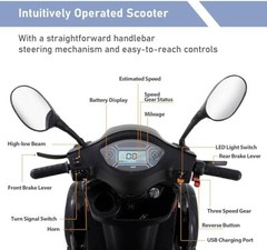 800W Travel Mobility Scooter Four wheels Electric 60V 20AH Motor 3 Speed 330lbs