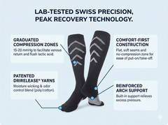 SIGVARIS Unisex Athletic Recovery Socks 15-20 mmHg
