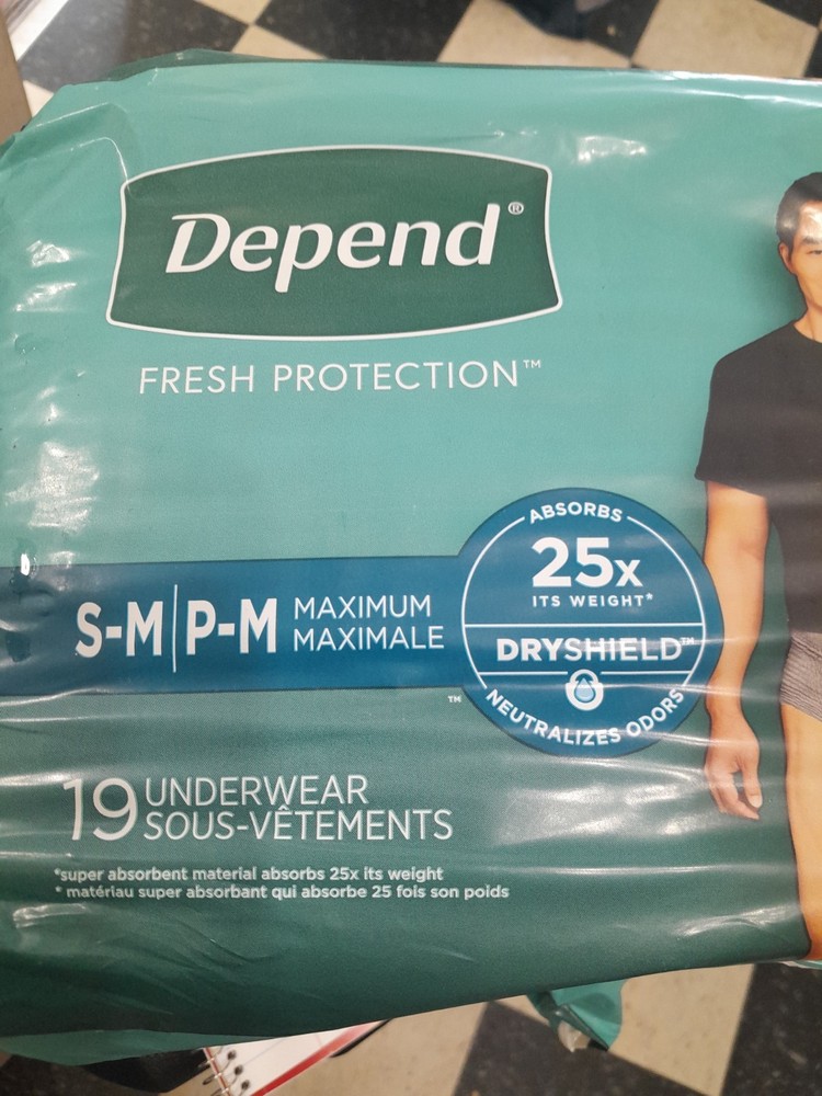 2 Pks Mens Depends Small-Medium 19 In Each Pack New