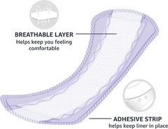 Regular Length Panty Liners 50 Count Thin Absorbent Disposable Unscented Pads
