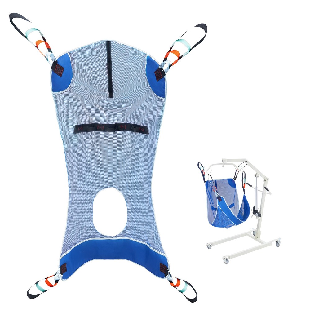 Full Body Patient Lift Sling with Commode Opening Medical Aid Sling L-Size