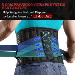 QIBODA Plus Size Back Brace 2XL/3XL 52-59 in Heavy Lifting Support