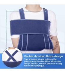 Velpeau Medical Arm Sling Shoulder Immobilizer Medium Blue Cotton See Notes