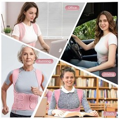 Pink Brace Posture Corrector Women Shoulder Straightener Adjustable Support