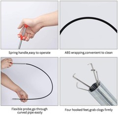Sleek Black Drain Cleaning Tool with Bendable Design for Hard-to- Areas