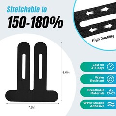 10 PCS Waterproof Kinesiology Tape for Shoulders/Knees,Precut Strips for Knee Pa