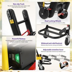 Electric Stair Climbing Chair Foldable Emergency Stair Lift Wheelchair 200W