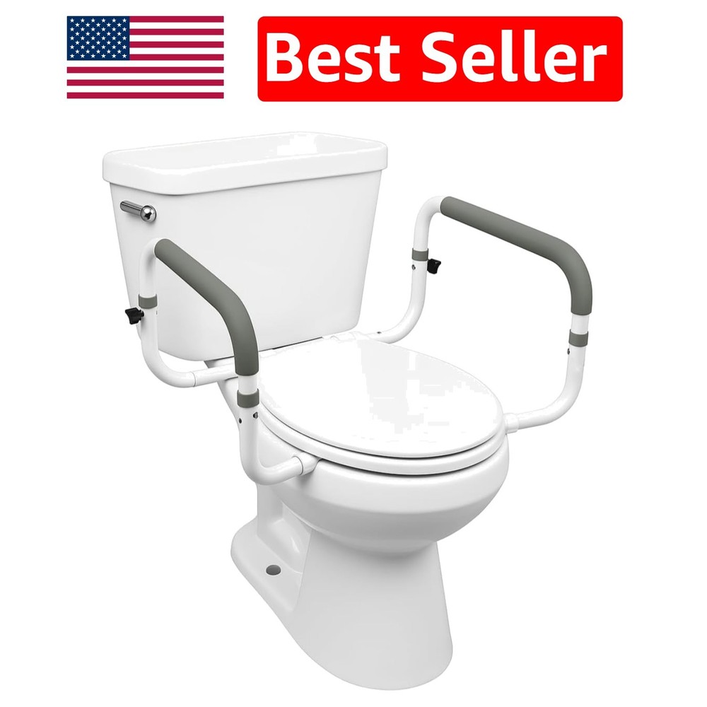 Sturdy Toilet Safety Frame – Easy Installation, Cushioned Support for 300lbs