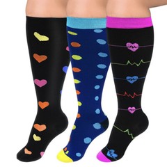 3/4/5 Pairs Plus Size Compression Socks Extra Wide Calf Knee High Support Socks