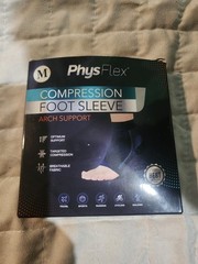 Physflex Compression Foot Sleeve Arch support Plantar Fasciitis New M Medium