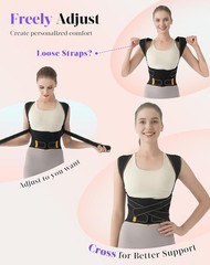 Lightweight & Stretchable Back Brace: Improve Posture & Confidence – Medium Size